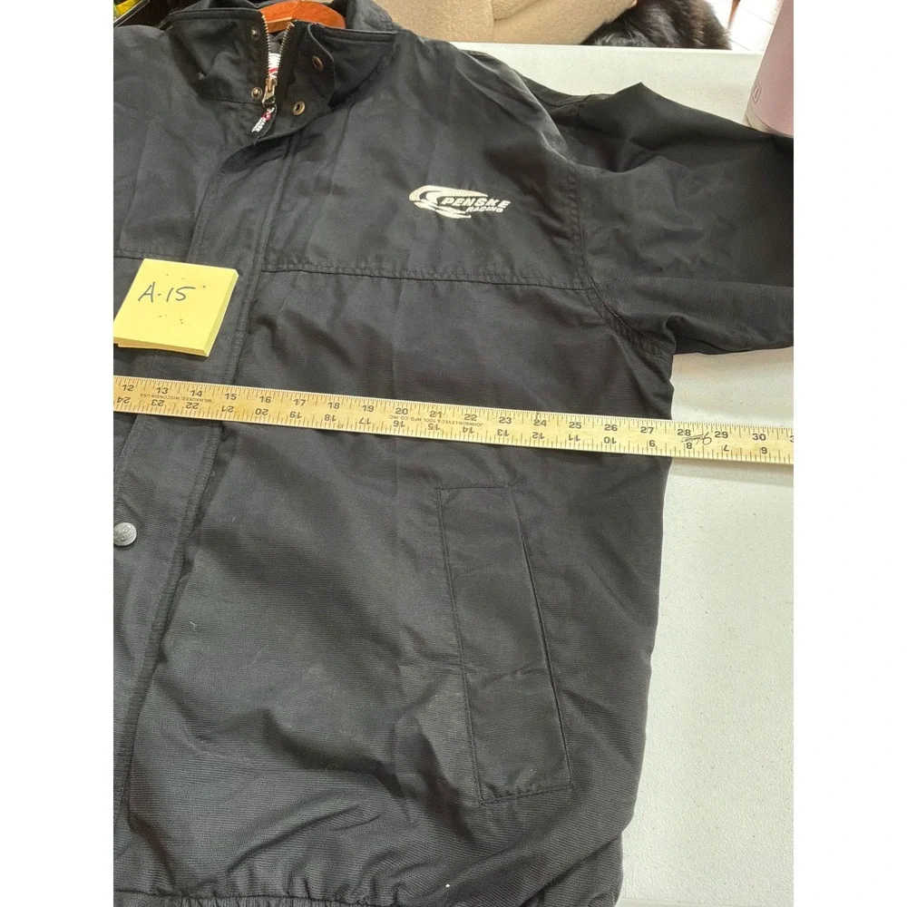 Chase Authentics Penske Racing Jacket Mens XL Black Nylon Full Zip Bomber M659